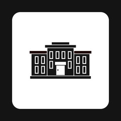 School icon in simple style isolated on white background. Building symbol