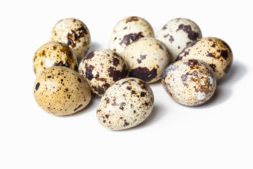 Quail eggs are isolated on a white background