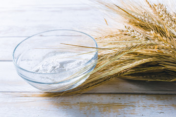 wheat on the wooden background