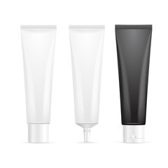 Blank Tube Package Set. Vector