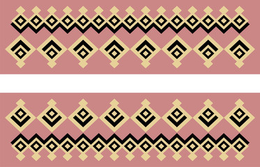 Elegant decorative border made up of square golden and black background black