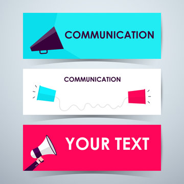 Communication Banners, Template Layout. Vector illustration