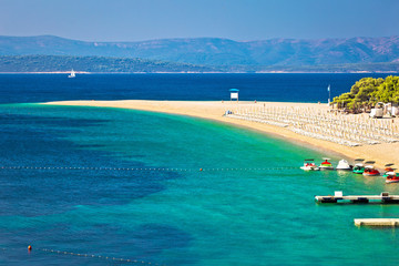 Zlatni Rat famous turquoise beach view