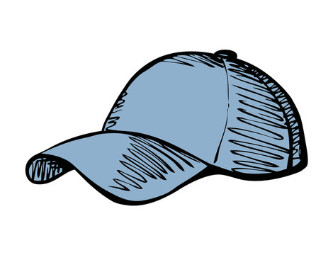Cap with a visor. Vector drawing