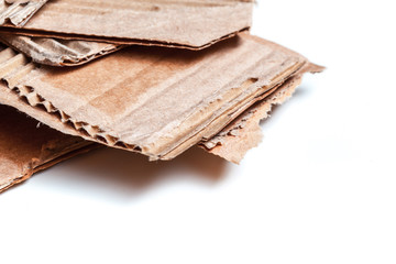 cardboard pieces isolated on white background