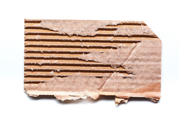cardboard pieces isolated on white background