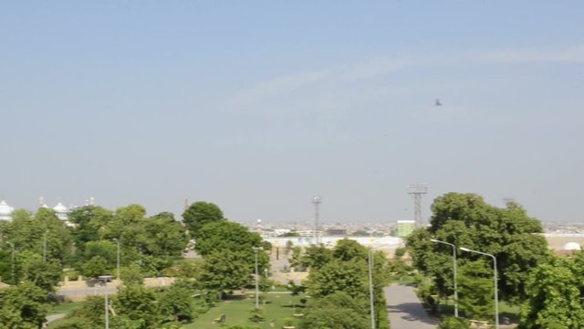 Pan around view of Tomb of Shah Rukn-e-Alam in Multan Pakistan.