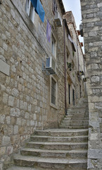 An old historic road in Dubrovnik Old Town.
