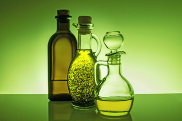Olive oil in bottles