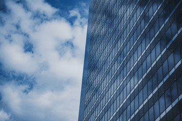 Modern business building in blue tone