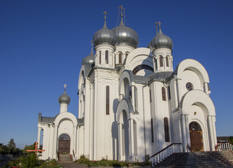 Orthodox Church with domes against the blue sky