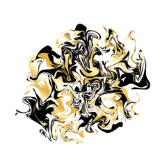 Marbling texture background. Golden glitter marble banner isolated on white. Abstract marbling design for banner, flyer, logo.