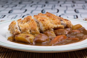 Fry pork tongkatsu Japanese curry with rice