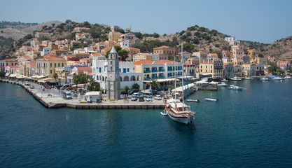 Greek island of Symi at the Aegean sea