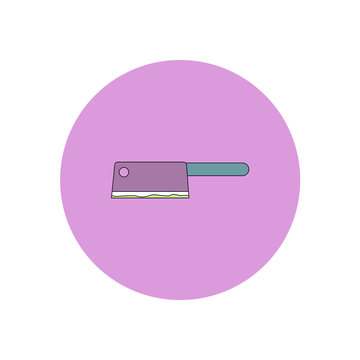 Vector illustration in flat design Halloween icon bloody cleaver