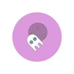 Vector illustration in flat design Halloween icon ghost and moon