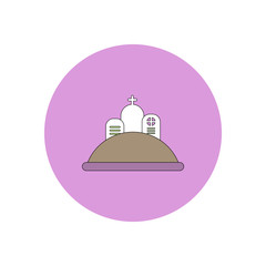 Vector illustration in flat design Halloween icon cemetery