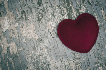 Dark red felt heart