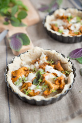 Tartelette mit Pfifferlingen 