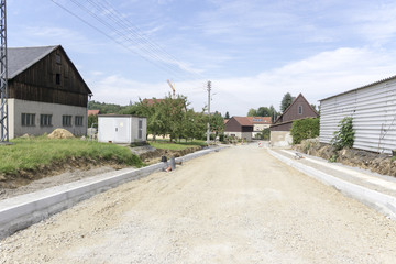 Fototapeta na wymiar unfinished road construction