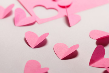 Fototapeta premium Pink paper hearts