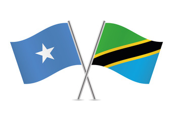Somalia and Tanzania flags. Vector illustration.