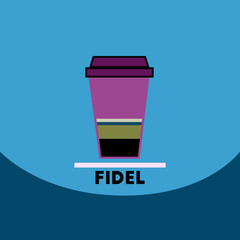 flat vector icon design collection fidel coffee to go