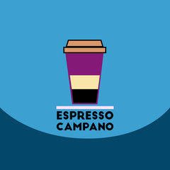 flat vector icon design collection espresso campano to go