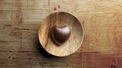 The Wooden Heart on the plate