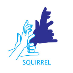 Shadow Hand Puppet Squirrel.