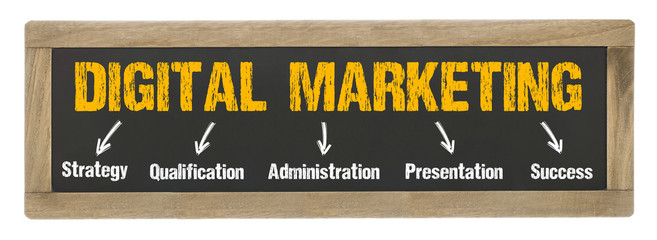 Digital Marketing Concept on Chalkboard