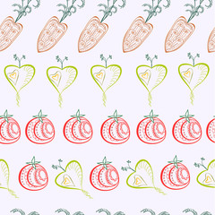 pattern of graphical abstract carrot, tomato, turnip