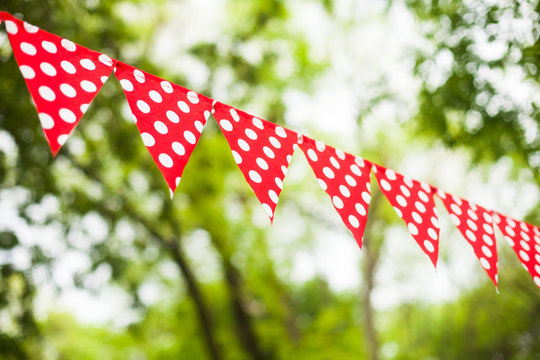 Red bunting flags