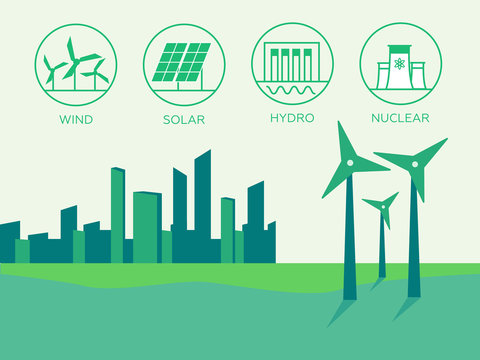 Renewable energy vector illustration