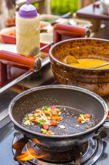 Cooking Omelet in Pan