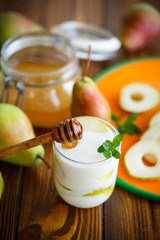 sweet pears with yogurt and honey
