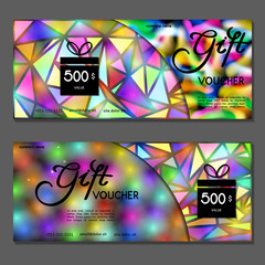 Gift voucher. Vector, illustration. Template discount card.