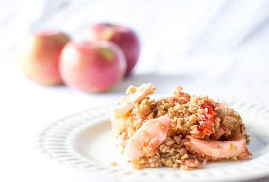 Apple Crisp On A White Background 