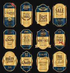 Quality golden badges and labels collection