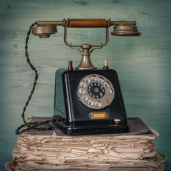 Old black telephone