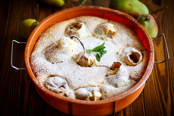 Sweet cake with pears