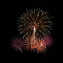 Colorful firework on black background