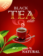 Black tea. Vector illustration