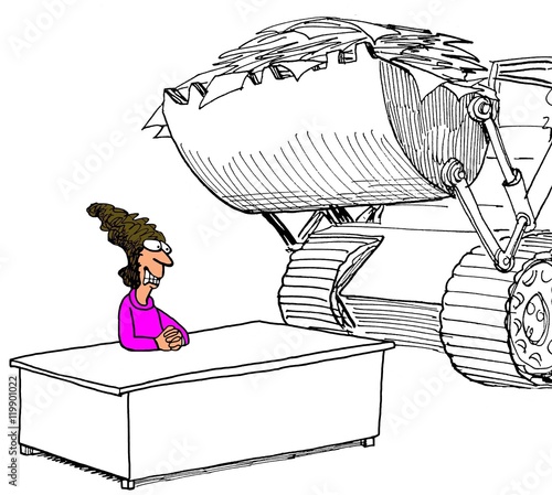 Business Illustration Showing A Stressed Businesswoman Receiving A business-illustration-showing-a-stressed-businesswoman-receiving-a