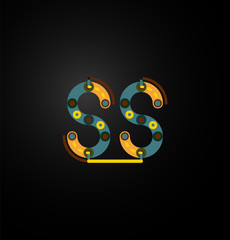 Abstract line design letter logo