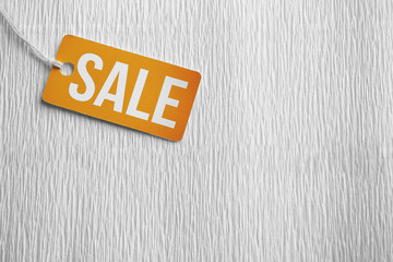 Sale label on color background