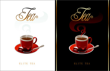 Vector cup of hot tea