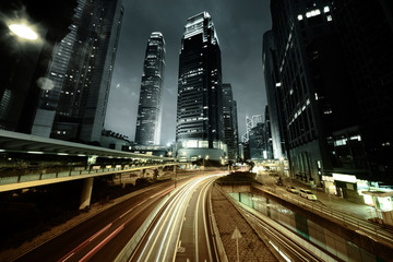 Fototapeta premium traffic in Hong Kong at sunset time