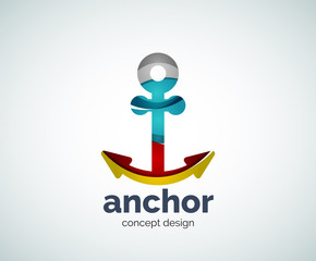 Vector ship anchor logo template