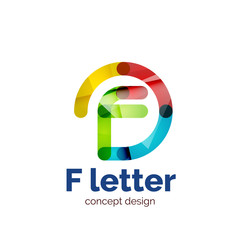 Vector letter concept logo template, abstract business icon